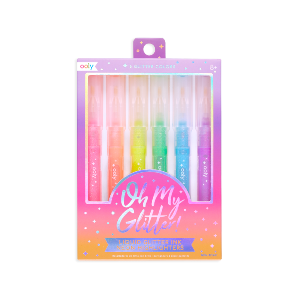 Ooly: Flamastry Zakreślacze z Brokatem, Neonowe, Oh My Glitter!