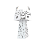 Monumi: kolorowanka 3D Cube Head LAMA - obrazek 2