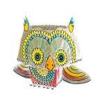 Monumi: kolorowanka 3D Cube Head SOWA