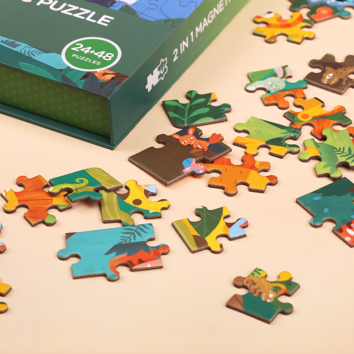 PIC_ME183_8 mierEdu: puzzle magnetyczne 2w1 Dżungla - obrazek 3
