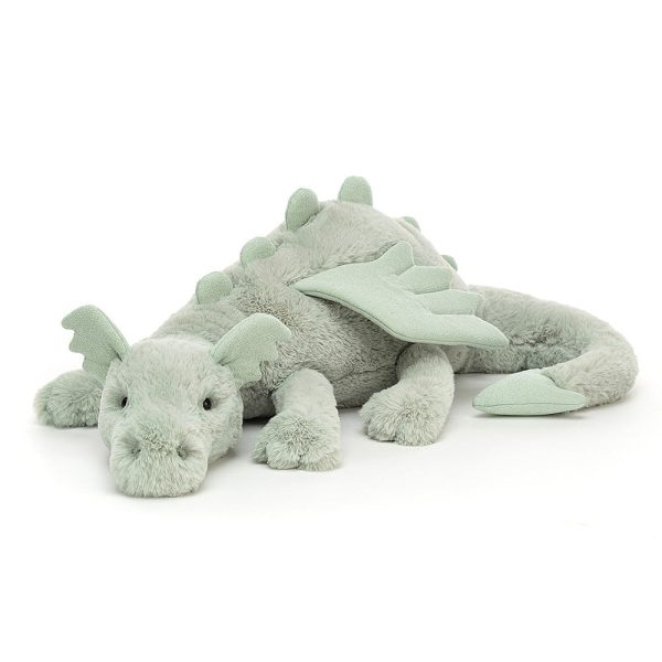 JellyCat: Smok MIĘTOWO-SZARY 66cm