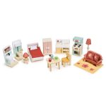 Tender Leaf Toys: Drewniany trzypiętrowy domek dla lalek z wyposażeniem, Foxtail Villa - obrazek 7