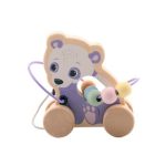 JOUECO: drewniana zabawka na kółkach z przeplatanką PANDA