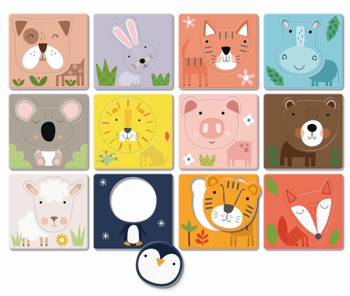 8057158620378-2 LUDATTICA: PLAY DUDU gra-układanka “czyj to pyszczek?” – kształty, kolory, zwierzęta - obrazek 2