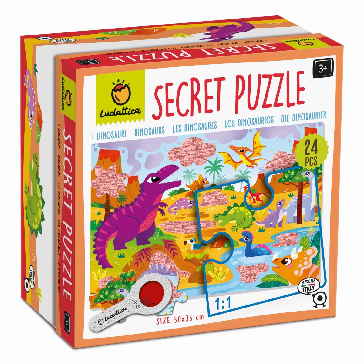 LUDATTICA: SECRET PUZZLE – puzzle z TAJEMNICĄ – DINOZAURY 3+ - obrazek 1