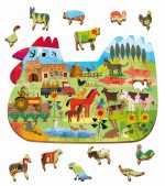 LUDATTICA: DREWNIANE puzzle KONTUROWE – FARMA 48 EL. - obrazek 2
