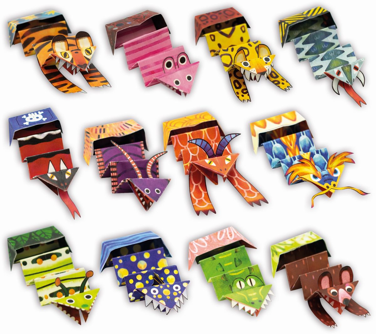 LUDATTICA: JUMPING ORIGAMI Surprise – zestaw kreatywny – SKACZĄCE ZWIERZAKI - obrazek 2