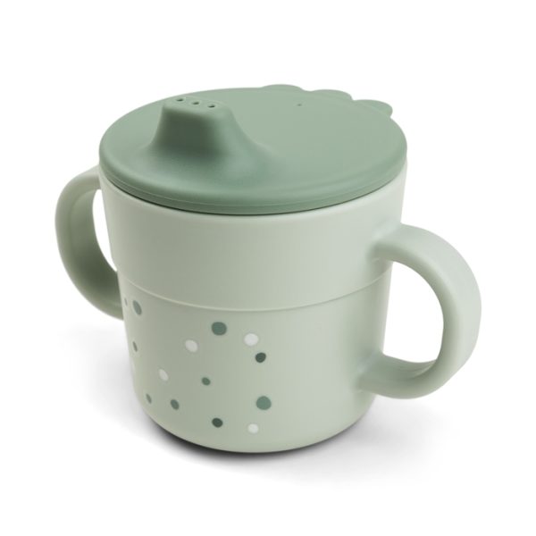 Done by Deer: kubek z ustnikiem Foodie Happy Dots Green