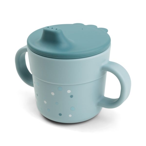 Done by Deer: kubek z ustnikiem Foodie Happy Dots Blue