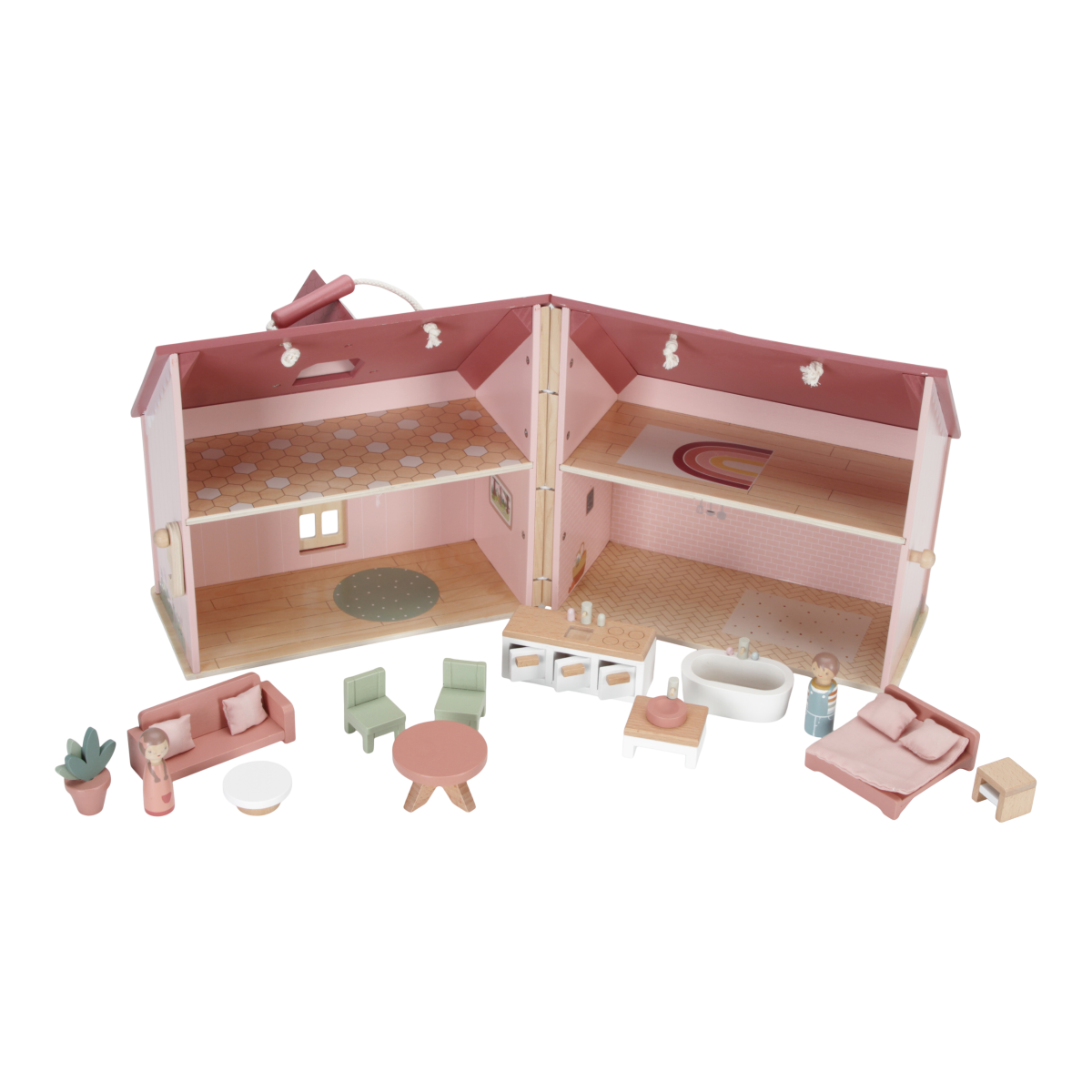LD7116 Wooden Dollhouse koffer_7 Little Dutch: drewniany domek dla lalek - obrazek 2