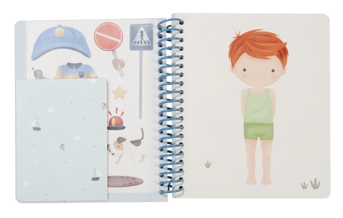 Little Dutch: zeszyt z naklejkami ubieranka Jim & friends - obrazek 3