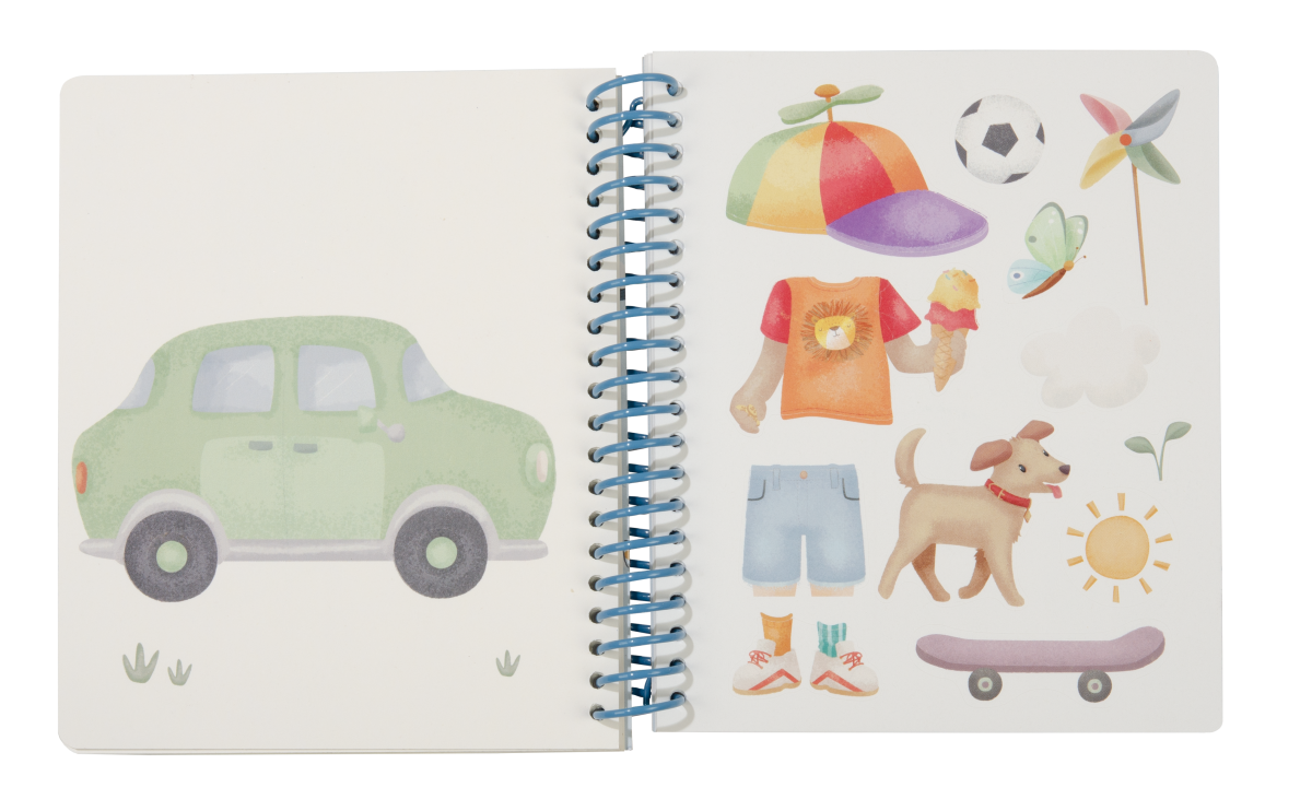 Little Dutch: zeszyt z naklejkami ubieranka Jim & friends - obrazek 2