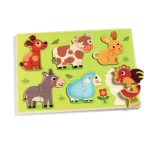 Djeco: Puzzle drewniane ZWIERZĘTA Z ŁĄKI 18m+ - obrazek 2