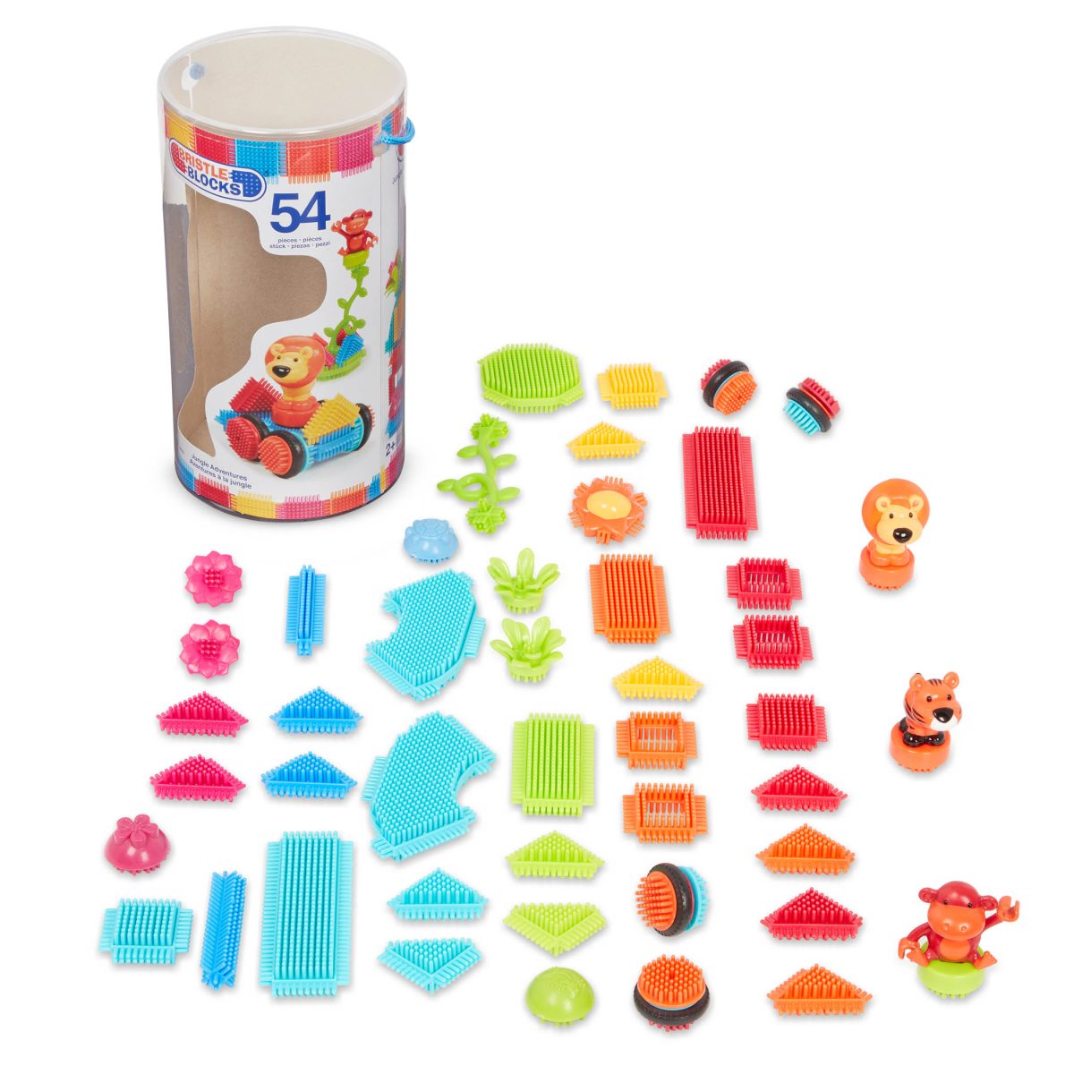BRISTLE BLOCKS: Jungle Adventures – KLOCKI JEŻYKI – zestaw DŻUNGLA – 54 el. - obrazek 4