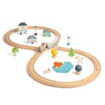 BIGJIGS: zestaw KOLEJKA z leśnymi zwierzętami