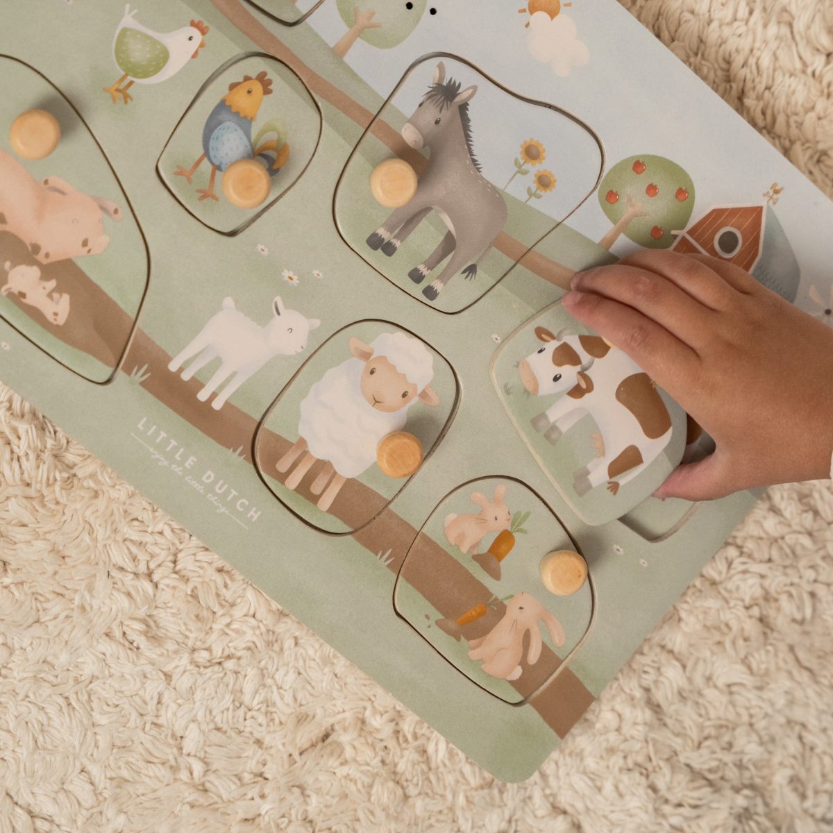 Little Dutch: puzzle dźwiękowe Little Farm - obrazek 2