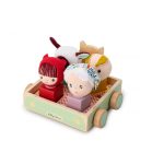 Lilliputiens: drewniany wózek z sorterem do ciągnięcia Wilk Louis - obrazek 3