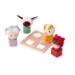 Lilliputiens: drewniany wózek z sorterem do ciągnięcia Wilk Louis - obrazek 2