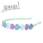 Souza! opaska z brokatowymi serduszkami niebiesko - fioletowa Samantha