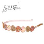 Souza! opaska z brokatowymi serduszkami różowo-złota Hetty