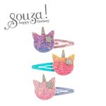 Souza! spinki do włosów brokatowe koto-jednorożce Jula 3 szt.