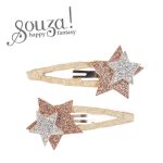 Souza! spinki do włosów brokatowe złoto-srebrne gwiazdki Sarina 2 szt.