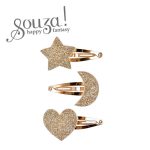 Souza! spinki do włosów złote księżyc, gwiazda i serce Penelope 3 szt.