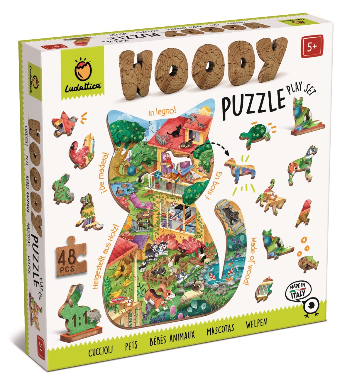 LUDATTICA: DREWNIANE puzzle KONTUROWE – zwierzęta DOMOWE - obrazek 1
