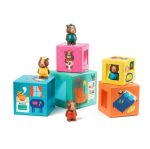 Djeco: Klocki DOMKI kartonowe TOPANIHOUSE rodzina MISIÓW 18m+