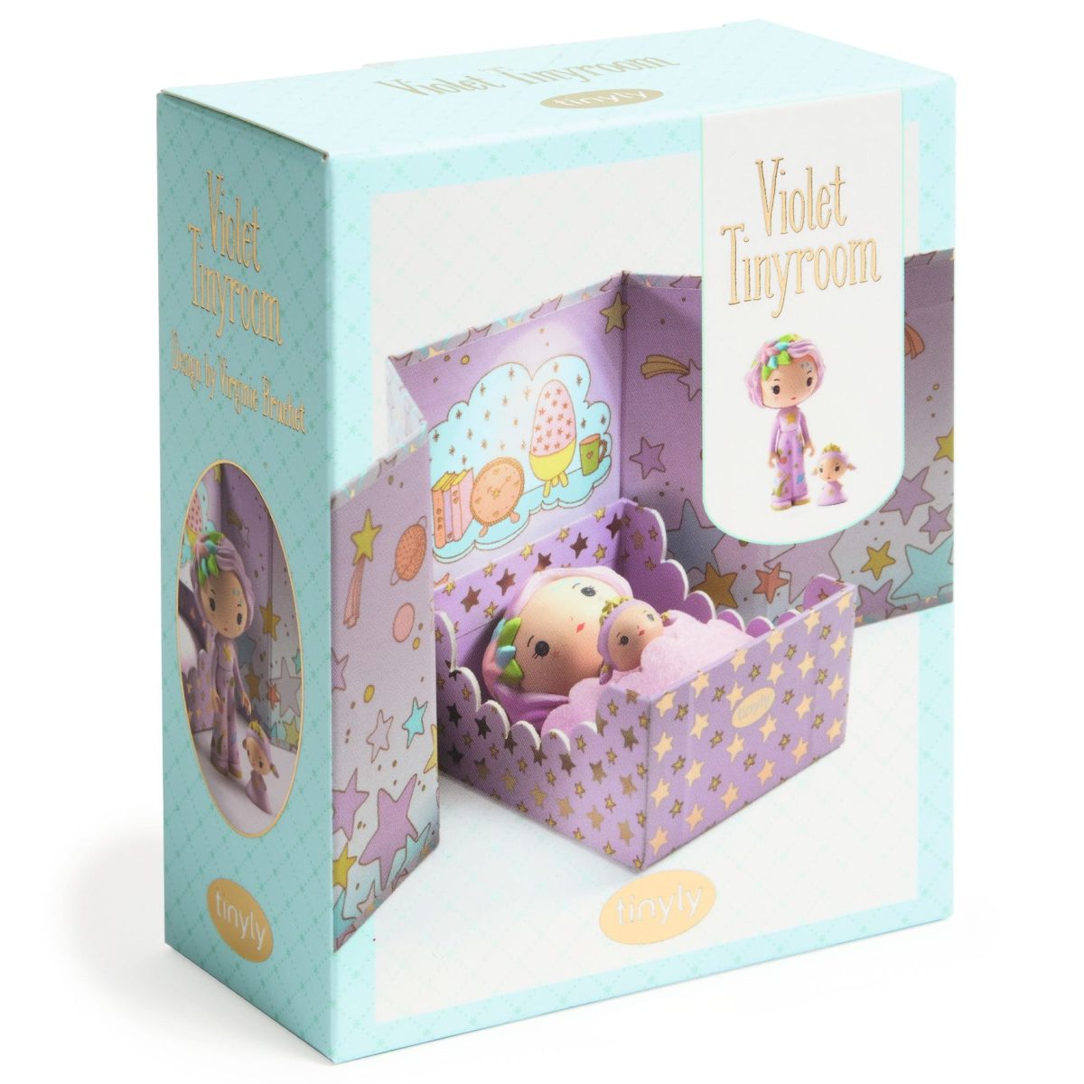 Djeco: TINYLY Pokoik VIOLET w magnetycznym pudełku - obrazek 1