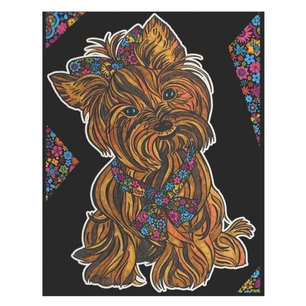 COLORVELVET: kolorowanka welwetowa Yorkshire Terrier / 29x21cm