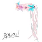 Souza! Opaska do włosów wianek z kwiatami i długimi wstążkami Amy