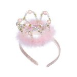 Souza! Opaska/tiara z futerkiem i koroną jasnoróżowa Alexandra - obrazek 2