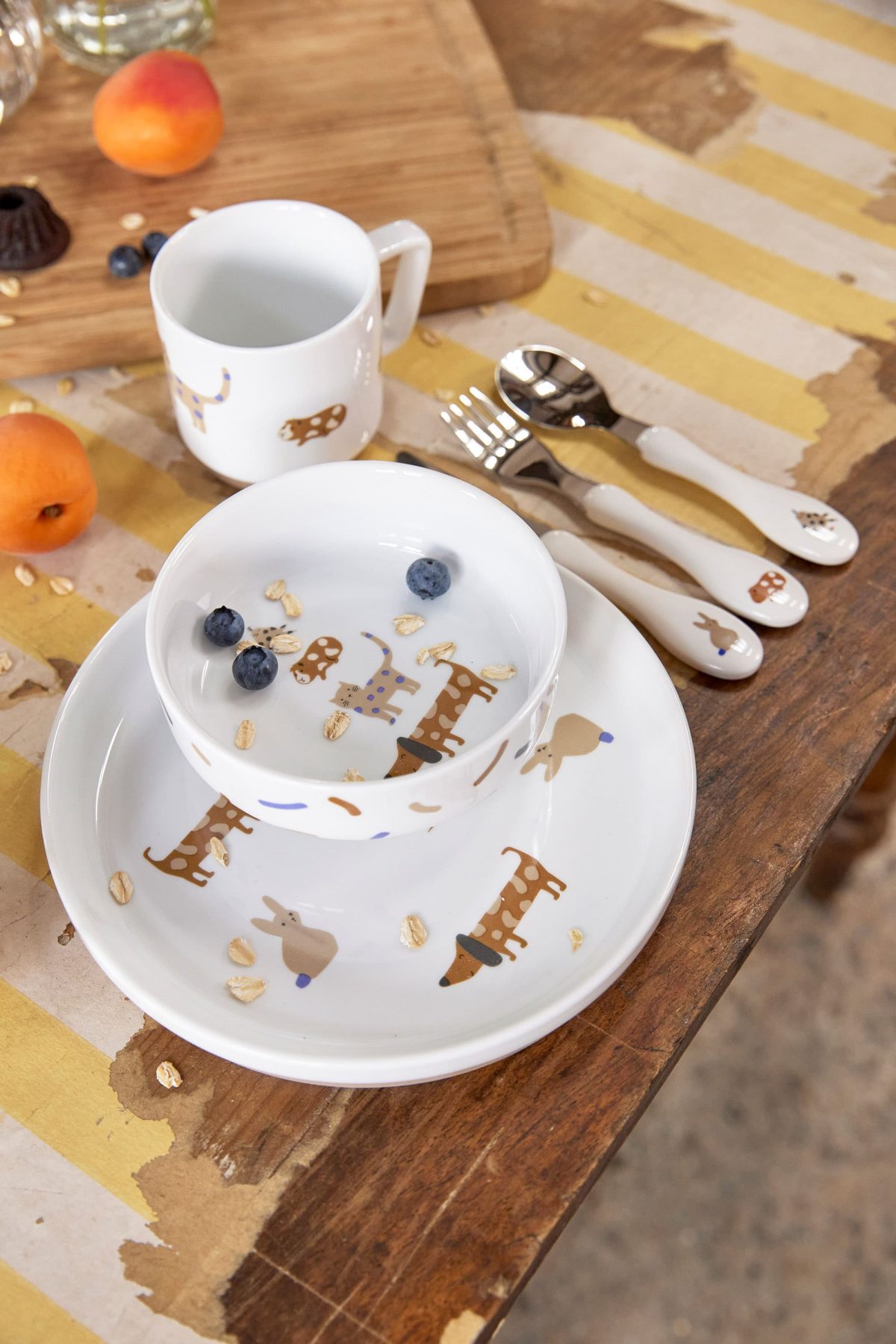 Lassig: komplet naczyń z porcelany, Little Mateys royal blue - obrazek 2