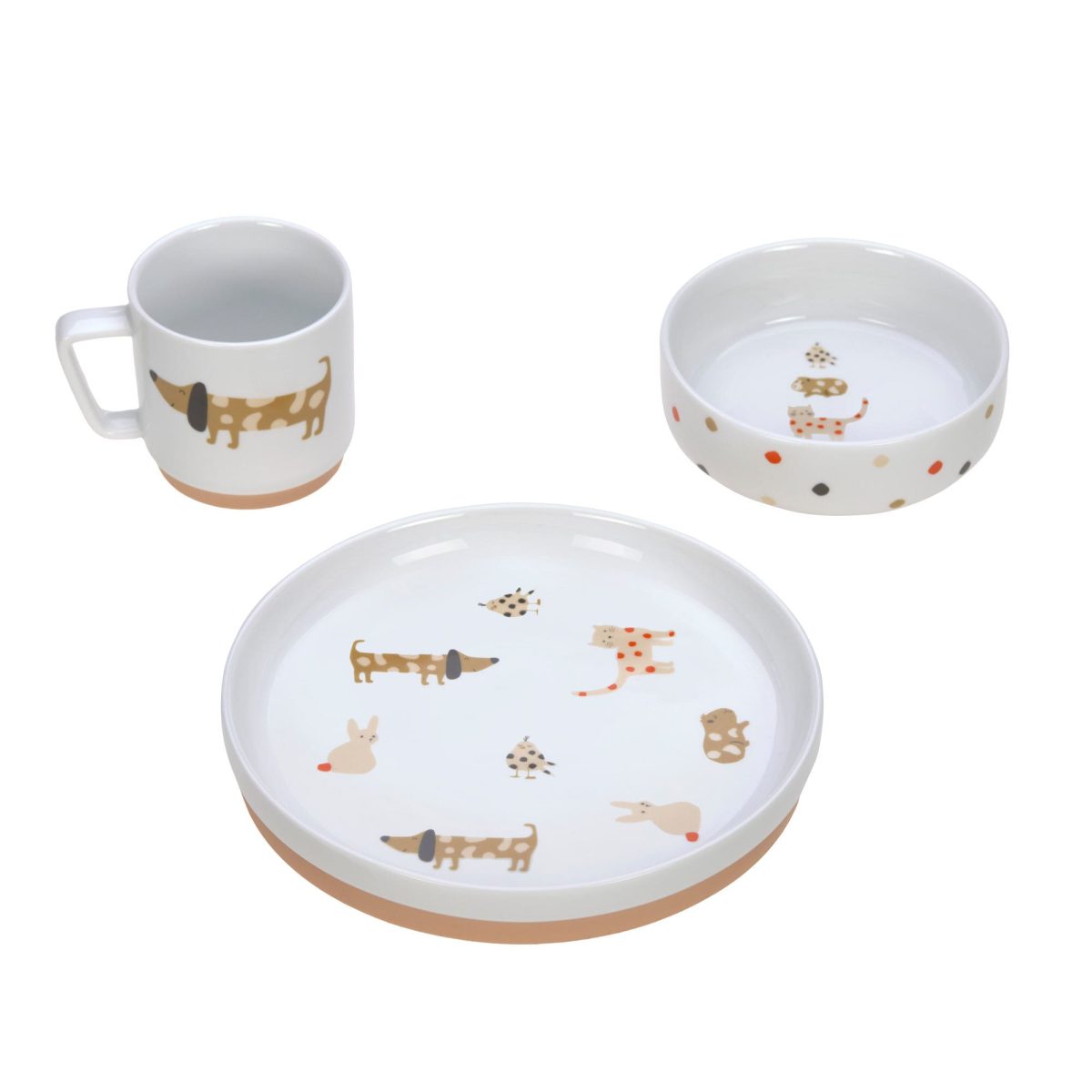 Lassig: komplet naczyń z porcelany, Little Mateys spicy orange - obrazek 1