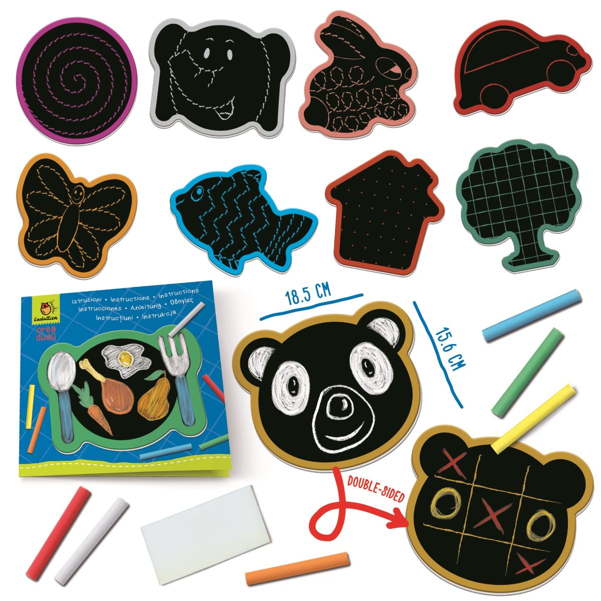 Ludattica: crea dudù – zestaw kreatywny dla najmłodszych – KONTUROWE TABLICE z KREDĄ - obrazek 2