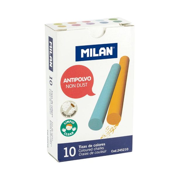 MILAN: okrągła kreda kolorowa niepyląca pud. 10 szt.