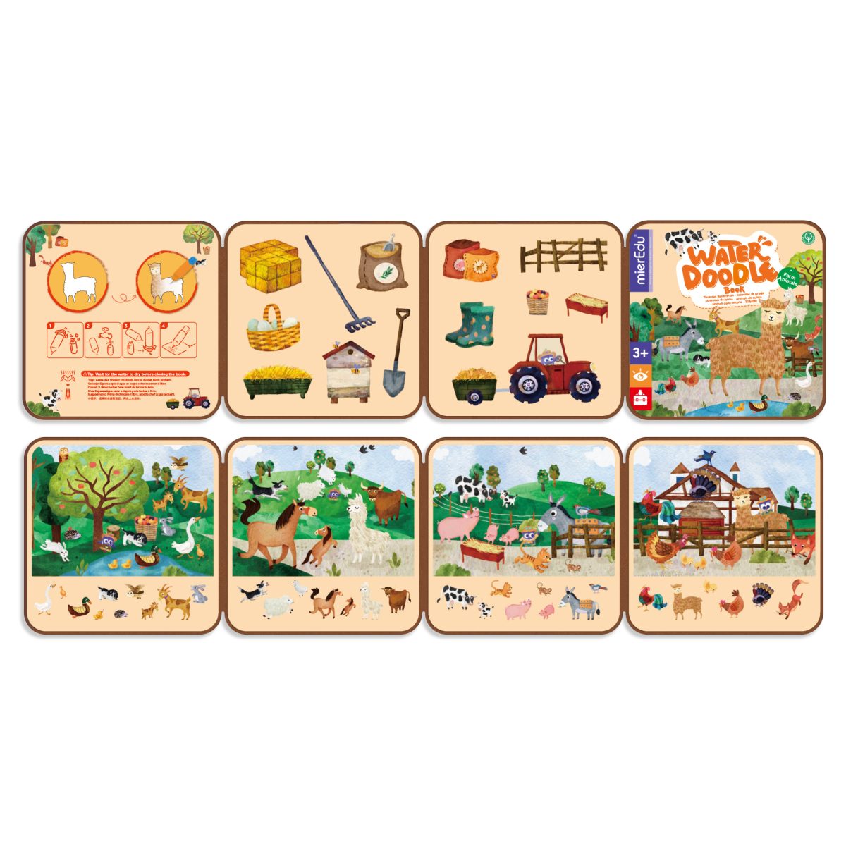 ME231D (9) mierEdu: kolorowanka wodna Zwierzęta Na Farmie - obrazek 2