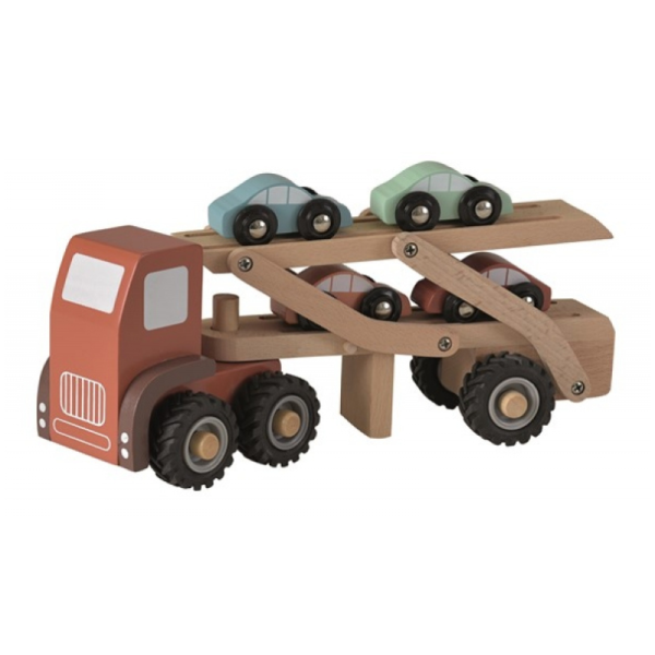 Egmont Toys: drewniana laweta z autkami