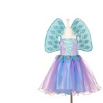 Souza! kostium sukienka i skrzydła w pawie pióra wróżka Tamara 5-7 lat