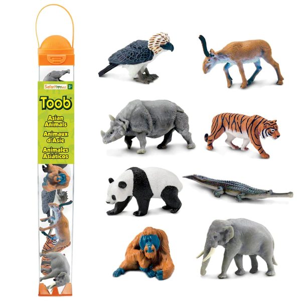 Safari Ltd: Zwierzęta Azji. Zestaw Figurek w Tubie.