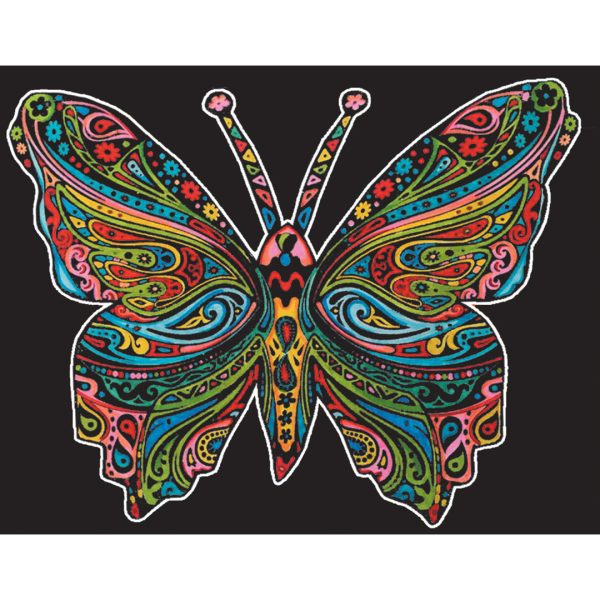 COLORVELVET: kolorowanka welwetowa Motyl / 29x21cm