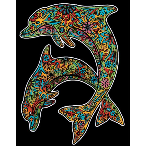COLORVELVET: kolorowanka welwetowa Delfiny / 29x21cm