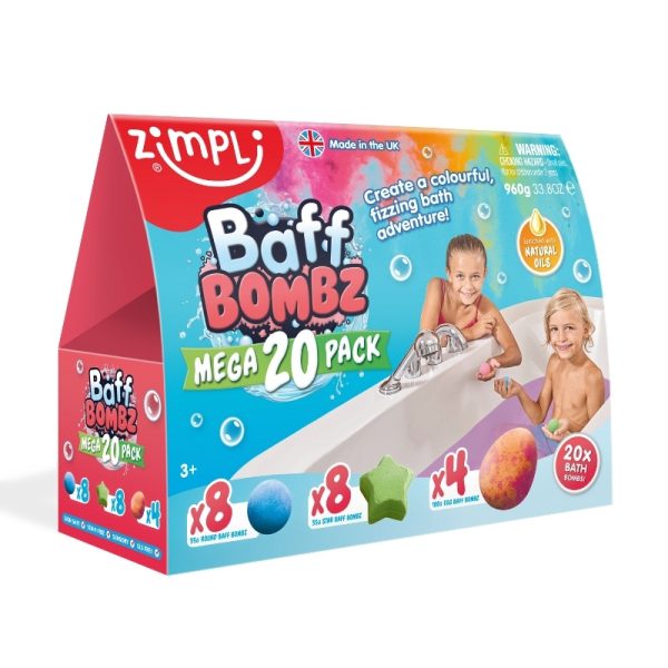 Zimpli Kids: musujące bomby do kąpieli zmieniające kolor wody Baff Bombz 20 szt.
