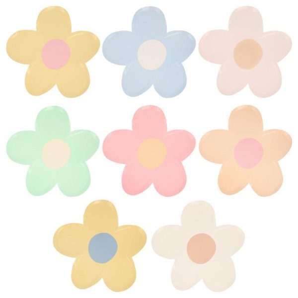 Meri Meri: DAISY - Papierowe talerze KWIATKI 8 szt. STOKROTKI