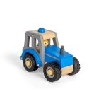 BIGJIGS: drewniany MINI TRAKTOR niebieski