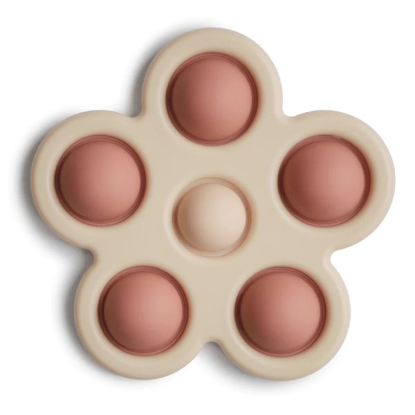 Mushie: kwiatek press toy Rose/Blush/Shifting Sand