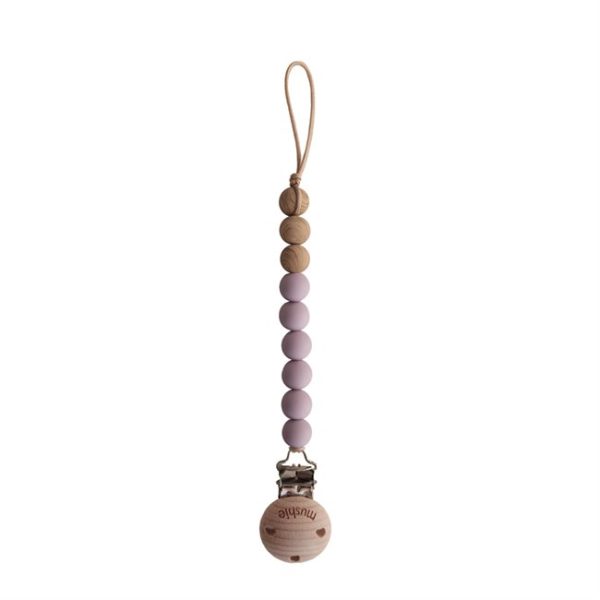 Mushie: koralikowa zawieszka do smoczka Eva Mauve