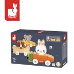 Janod: Magnetyczne drewniane pojazdy ze zwierzątkami Farma 18 m+