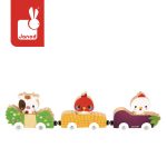 Janod: Magnetyczne drewniane pojazdy ze zwierzątkami Farma 18 m+